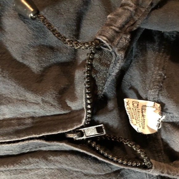 Vintage 90s Los Algodones Mexico navy distressed Zip Up Jacket hoodie sz 44 - Picture 5 of 9